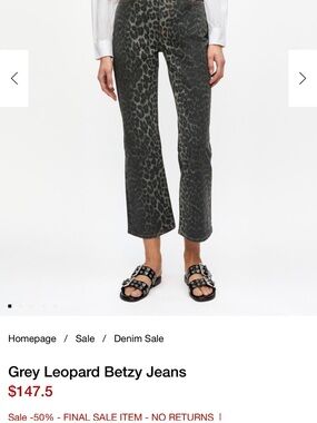Ganni Grey Leopard Betzy High-Rise Jeans